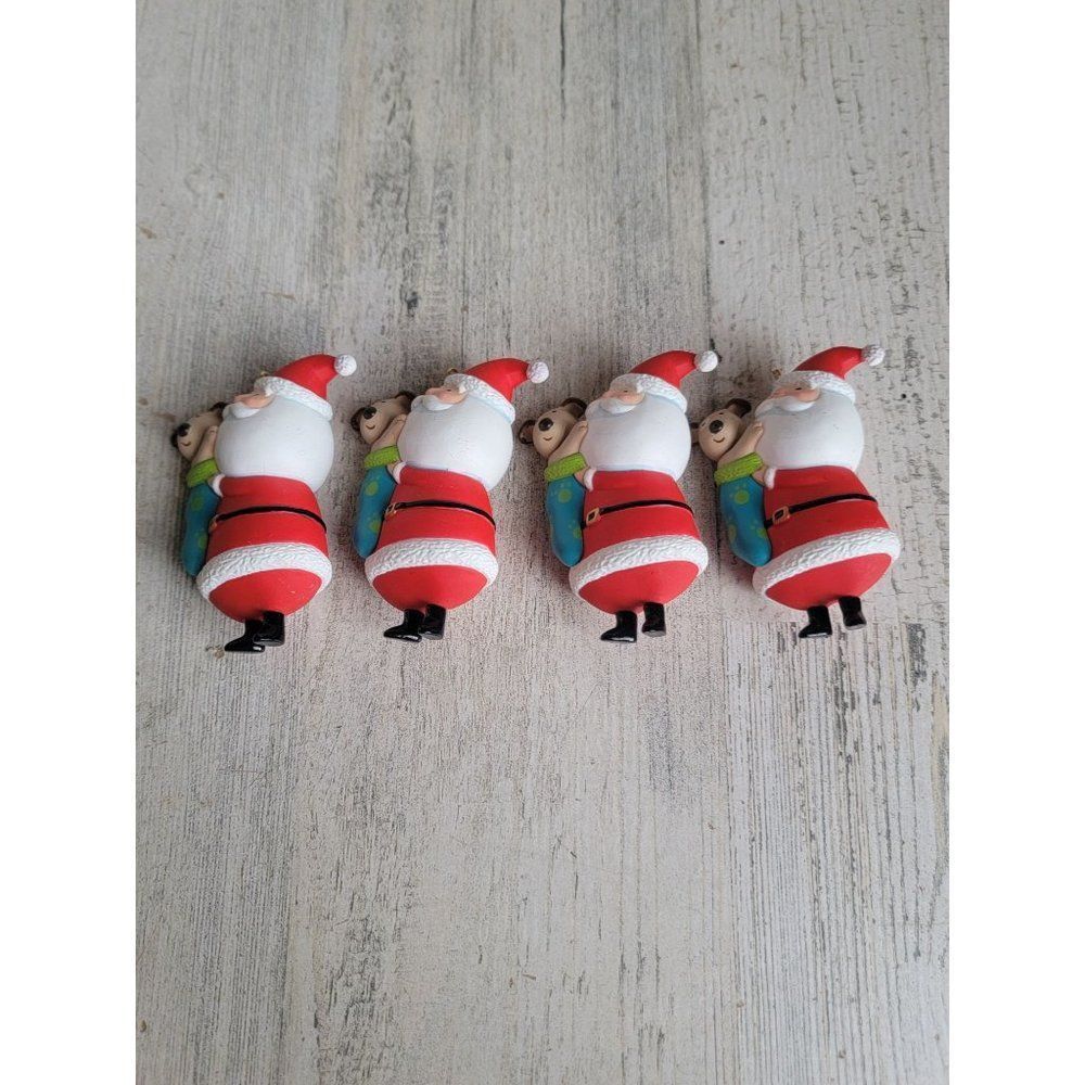 Hallmark 2012 stocking stuffer puppy Santa Claus ornament Xmas set